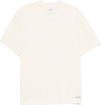 Amish logo-print cotton T-shirt - men - Cotton - S - White