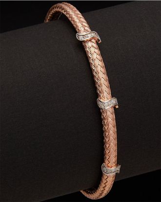 Meshmerise 18K Over Silver 0.18 Ct. Tw. Diamond Bangle Bracelet