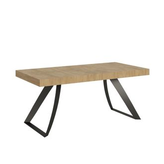 Itamoby Mesa extensible 90x200/304 cm efecto madera roble natural, hierro