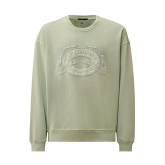 C.P. Company Sweatshirts, male, Green, Size: XL Felpa 100% Cotone