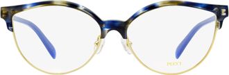 Emilio Pucci EP5259 Oval Brow-Line Eyeglasses - Blue