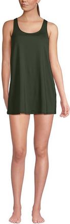 Lands End Plus Size Scoop Neck Mini Swim Dress Swimsuit in Rich Olive Green at Nordstrom, Size X-Small