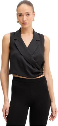 Fracomina Colbert Wikkel Top - Dames - Tops zonder mouwen - Zwart - XL - Polyester - Tops