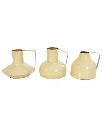 CosmoLiving by Cosmopolitan Cosmoliving By Cosmopolitan Set Of 3 Abstract Metal Enameled Decorative Vase