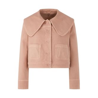 Marc Cain Denim jas met oversized kraag - Dames - Jassen - Beige - Maat: XL Denim