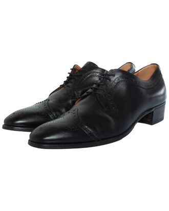 Gucci Mens Leather Lace Up Brocade Studded Heel (Authentic Pre-Loved)