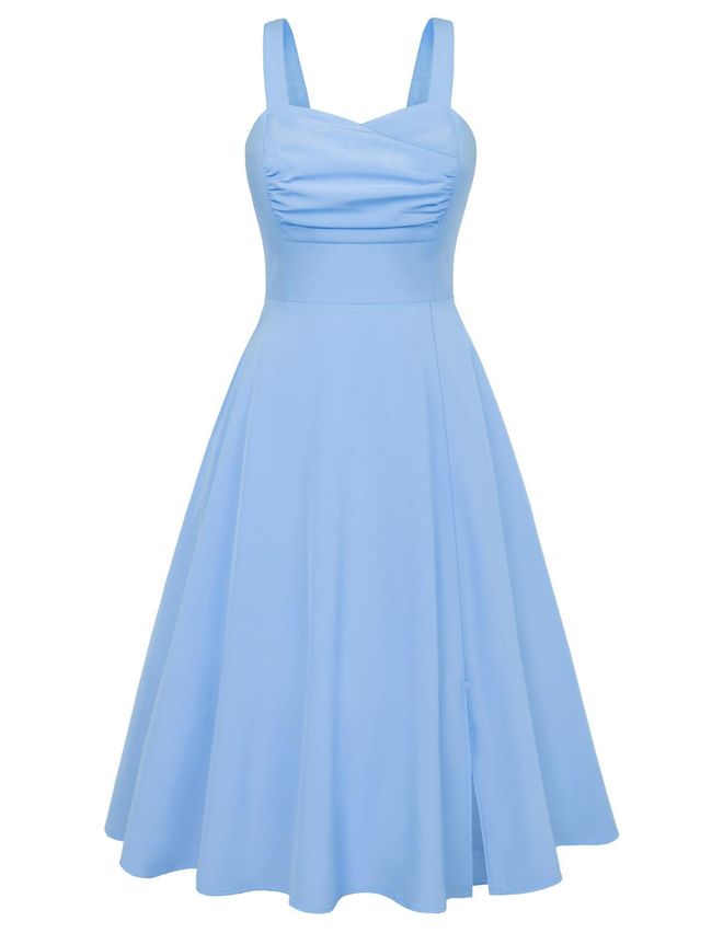 Belle Poque Women Graduation Dress Vintage 80s Swing A Line Knee Length  Dresses with Pockets Yellow XL from 32.99 - on Stylight