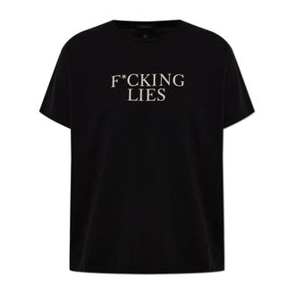 R13 Bedruikt T-shirt - Dames - Tops - Zwart - Maat: M Katoen