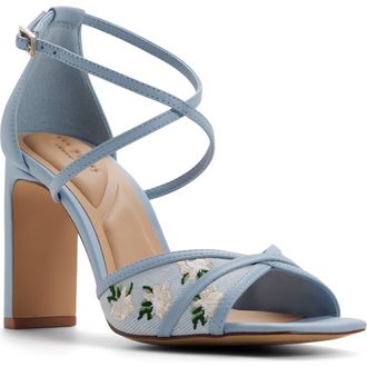 Ted Baker Allegra Embroidered Sandal in Denim at Nordstrom, Size 9.5