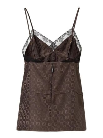 Fendi Jacquard FF Silk Blouse - Brown