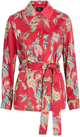 Etro Printed Belted Satin Jacket - Multicoloured - 44 (UK12 / M)