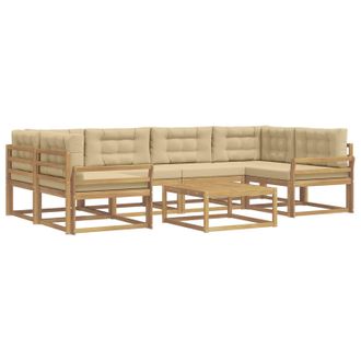 vidaXL Conjunto De Sof&aacute;s De Exterior Con Coj&iacute;n 5 Pcs Y Beige Vidaxl