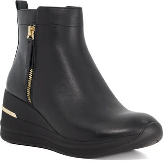 Dune London Womens Ladies Everyone - Leather Wedge Ankle Boots - Black - Size UK 7
