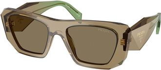 Prada PR B18S 29E90F Womens Sunglasses Brown Size 53