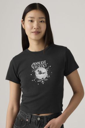 Levi's Camiseta Graphic Essential Sporty - Mujer - L - Blanco / Cherry Hearts