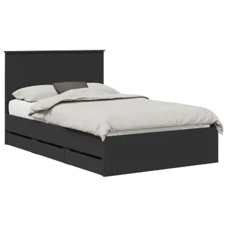 vidaXL Struttura Del Letto Nero 120 X 190 Cm Legno Ingegnerizzato Vidaxl