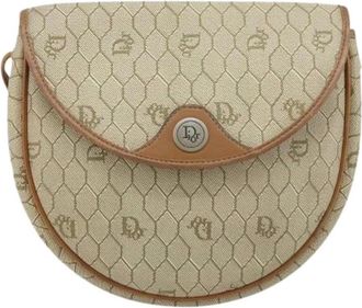 Dior Pre-owned Cross Body Bags, female, Beige, Size: ONE SIZE Pre-owned Vintage honeycomb shoulder bag