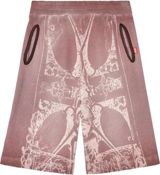 Diesel Shorts con stampa Warky - Rosa