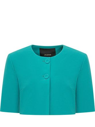 Pinko Green Round Neck Crop Jacket