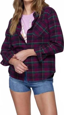 O'Neill Long Sleeve Brushed Flannel Plaid Shirt In Plum