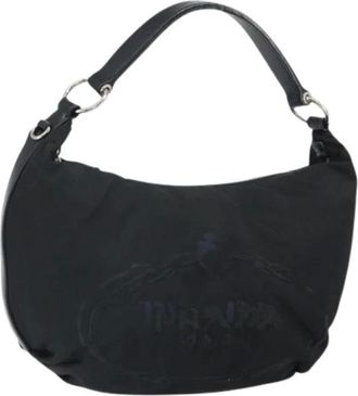 Prada Pre-owned Shoulder Bags, female, Black, Size: ONE SIZE Pre-owned Nylon Shoulder Bag