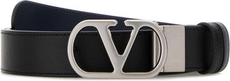 Valentino Garavani Black Reversible Leather Belt