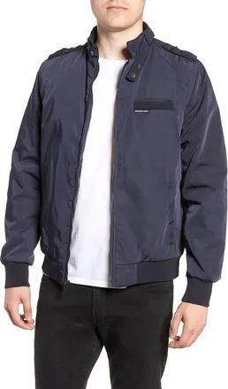 Members Only Mens Heavy Iconic Racer Quilted Lining Jacket in Navy at Nordstrom, Size Xxx-Large
