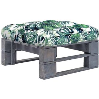 vidaXL Ottomana da Giardino Pallet in Legno di Pino Impregnato Grigio - Vidaxl