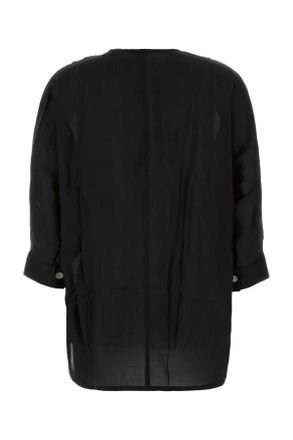 The Rose Ibiza Womens Black Silk Indochine Blouse Exterior: Maglie Sweater