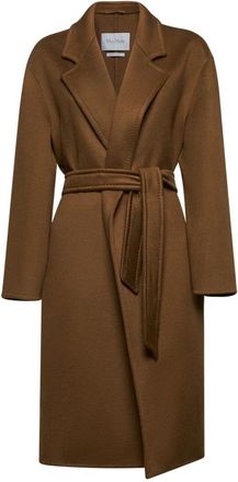 Max Mara Melinda Coat - Dames - Jas met riem - Bruin - L - Kasjmier - Jassen