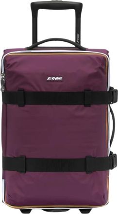 K-Way Koffers, unisex, Paars, ONE Size, Leer, Gewatteerde Leren Crossbody Tas
