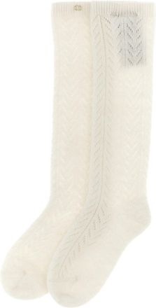 Valentino Garavani White Wool Socks Clothing