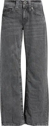 BDG Kayla Print Pinstripe Low Rise Wide Leg Jeans in Black at Nordstrom, Size 24 X 32