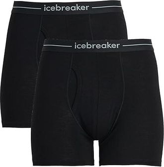 Icebreaker Merino 150 Anatomica Boxers Wfly 2 Pack Mens Underwear Black : XL, Elastane/Polyamide/Wool