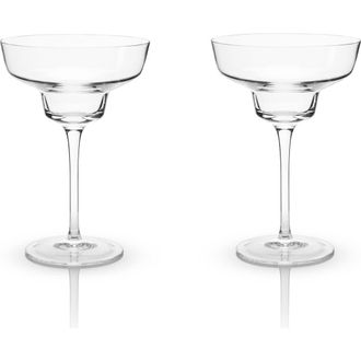 Viski Raye Crystal Angled Margarita Glasses Set of 2 in Clear at Nordstrom