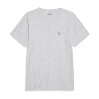 Anine Bing Light Grey Cotton Tee Lili Top - female - Anine Bing - T-Shirts - Gray - XS - Tops