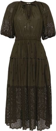 Ulla Johnson Nova cotton midi dress - women - Cotton/Cotton - 2 - Green
