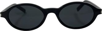 Saint Laurent Ovale Ronde Zonnebril - Dames - Zonnebrillen - Zwart - ONE Size - Accessoires