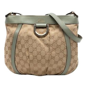 Gucci Pre-owned Canvas Crossbody Tas - Dames - Pre-owned - Beige - Maat: ONE Size Leer