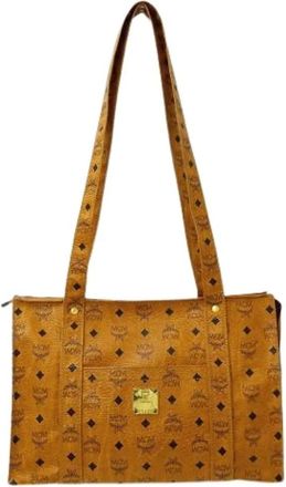 MCM Pre-owned Shoulder Bags, female, Brown, Size: ONE SIZE Pre-owned Shoulder Tote Bag