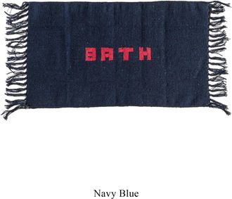 Puebco Handmade recycled yarn bath mat / navy blue 45 x 75cm
