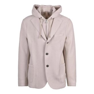 Eleventy Heren, Jassen, Beige, Maat: 2XL Wol