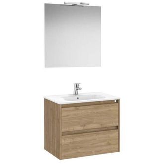 Roca Mueble Lavabo 700mm Tenet 2 Cajones + Espejo Y Aplique Led Nogal.-roca: Dise&ntilde;o, Innovaci&oacute;n Y Calidad