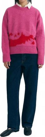 Thinking Mu Textured Petra Wool Sweater In Pink