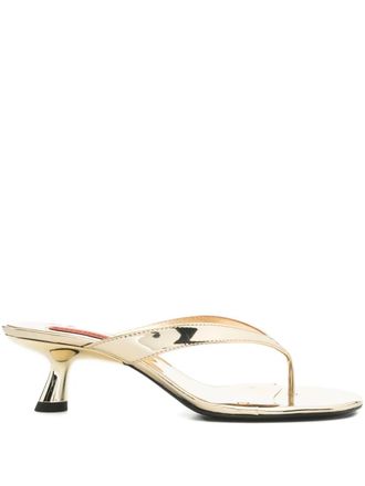 Simon Miller thong heel sandals - women - Calf Leather/Polyester/Polyurethane/Polyester/Polyurethane - 35 - Gold
