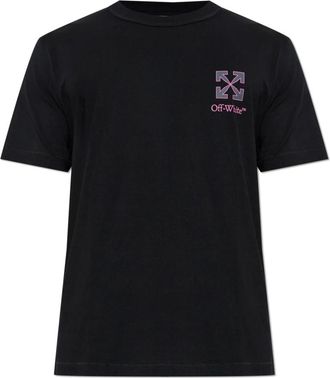 Off-white T-shirt met opgedrukte logo - Heren - T-shirts - Zwart - M - Katoen - Tops