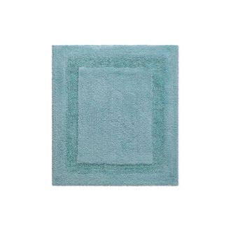 Wecon Home Alfombra de ba&ntilde;o azul gris&aacute;ceo de algod&oacute;n 55x65
