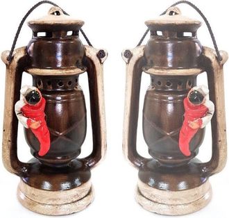 Trade Shop Trade Shop - Lanterna Elemento Decorativo Casa Pulcinella Portafortuna Terracotta