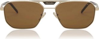 Prada PR 58YS Polarized ZVN5Y1 Mens Sunglasses Gold Size 57