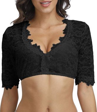 Generic Womens Lace Dirndl Blouse,Oktoberfest Dirndl Blouse Ladies,Ladies Dirndl Blouse with lace White,Oktoberfest Blouse,Lace Blouse for Oktoberfest Lingeri